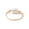 Potato Natural Cultured Freshwater Pearl Beads Finger Rings RJEW-JR00791-01-4