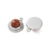 Synthetic Goldstone Half Round Charms STAS-L022-399P-01-2