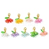 9Pcs 9 Colors Flower Acrylic Pendant Decorations HJEW-JM02717-2