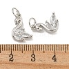 Rack Plating Brass Micro Pave Clear Cubic Zirconia Charms KK-U030-15P-3