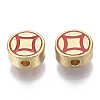 Brass Enamel Beads KK-N232-24B-01-NF-2