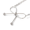 Non-Tarnish 304 Stainless Steel Cable Chain Bowknot Pendant Necklaces NJEW-Z041-02P-02-1