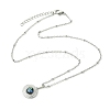 304 Stainless Steel Natural Paua Shell Pendant Satellite Chain Necklaces NJEW-JN06446-02-3