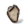 Irregular Oval Natural Citrine Adjustable Rings RJEW-M157-09R-3
