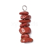 3Pcs Natural Red Aventurine & Red Jasper & Tiger Eye Chip Beaded Constellation Pendants PALLOY-JF03043-05-3