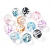 Baking Painted Transparent Glass Beads DGLA-R053-8mm-M-2