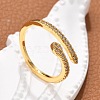 Brass Micro Pave Cubic Zirconia Finger Rings RJEW-C120-30A-G-1