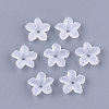 5-Petal Transparent Acrylic Bead Caps X-FACR-T001-06-1