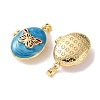 Brass Enamel Photo Locket Pendants KK-K305-20G-2