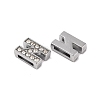 Alloy Initial Slide Charms with Grade A Rhinestones ALRI-R032-N-FF-3