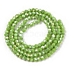 Opaque Solid Color Electroplate Glass Beads Strands EGLA-A039-P2mm-B21-3