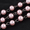 Handmade Glass Pearl Beaded Chains for Necklaces Bracelets Making AJEW-JB00133-04-1