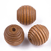 Painted Natural Wood Beehive Beads X-WOOD-S049-04B-07-1