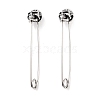 Halloween Skull 316 Surgical Stainless Steel Safety Pin Hoop Earrings for Women EJEW-Z050-29A-AS-1