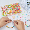 400Pcs 2 Styles Plating Eco-Friendly Poly Styrene Acrylic Beads OACR-PA0001-68-3