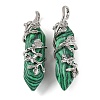 Synthetic Malachite Double Terminal Pointed Pendants G-C144-03P-09-1