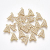 Brass Cubic Zirconia Charms KK-S348-330A-1