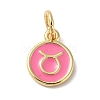 Real 18K Gold Plated Brass Enamel Charms KK-L216-001G-D04-1