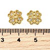 Flower Brass Micro Pave Cubic Zirconia Bead Caps KK-K300-01D-G-3