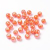 Pearlized Handmade Porcelain Round Beads PORC-S489-6mm-07-1