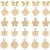 SUPERFINDINGS 50Pcs 5 Style Rack Plating Brass Charms KK-FH0004-69-1