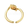 Brass Pave Cubic Zirconia Cuff Rings RJEW-U012-04G-05-3