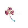 Three-leaf Flower Alloy Rhinestone Brooch PW-WGF1CA2-02-1