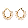 Ring Natural Pearl Beads Hoop Earrings for Girl Women EJEW-JE04685-01-3