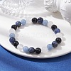 Natural Mixed Gemstone Round Beaded Stretch Bracelets for Women BJEW-JB10086-02-2