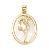 Rack Plating Brass Pave Shell Pendants KK-Z064-28G-03-1