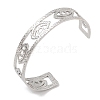 Non-Tarnish Hollow Wide Version Open Cuff Bangles BJEW-U006-03P-01-1