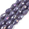 Opaque Solid Color Electroplate Glass Beads Strands LS-EGLA-N013-P6mm-B09-1