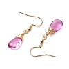 304 Stainless Steel Gradient Baking Paint Transparent Glass Beads Dangle Earrings EJEW-JE06291-5