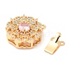 Brass Micro Pave Clear Cubic Zirconia Box Clasps KK-E052-01D-G02-3