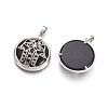 Natural Black Agate Pendants G-L512-J15-2