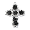 Rack Plating Alloy & Black Resin Pendants PALLOY-Z003-01P-1