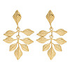 304 Stainless Steel Leaf Theme Stud Earrings For Women EJEW-B110-03G-07-1