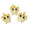 Brass Micro Pave Cubic Zirconia Pendants KK-P236-06G-3