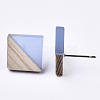 Transparent Resin & Wood Stud Earrings EJEW-N017-005A-A01-4