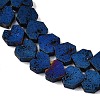 Electroplated Natural Lava Rock Beads Strands G-K388-04B-06-2