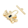 Brass Micro Pave Clear Cubic Zirconia Toggle Clasps KK-K391-20G-3