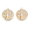 Brass Micro Pave Clear Cubic Zirconia Pendants KK-N216-566LG-2