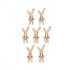 Rack Plating Brass Micro Pave Clear Cubic Zirconia Pendants KK-T060-42-RS-1