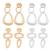 ANATTASOUL 4 Pairs 4 Style Alloy Hollow Teardrop Dangle Stud Earrings for Women EJEW-AN0004-34-1