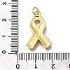 October Breast Cancer Pink Awareness Ribbon Brass Enamel Pendants LS-KK-G525-10G-06-3