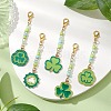 Saint Patrick's Day Clover Alloy Enamel Pendant Decoration HJEW-JM02686-2