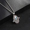 Brass Micro Pave Cubic Zirconia Pendant Necklaces NJEW-M211-04B-P-2