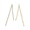 Brass Rhinestone Cup Chains Tassel Big Pendants X-KK-R129-08G-2