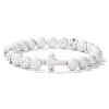 Synthetic Howlite Round Beads Stretch Bracelets LS-YG0612-14-1