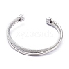 304 Stainless Steel Cuff Bangles BJEW-M284-10-2